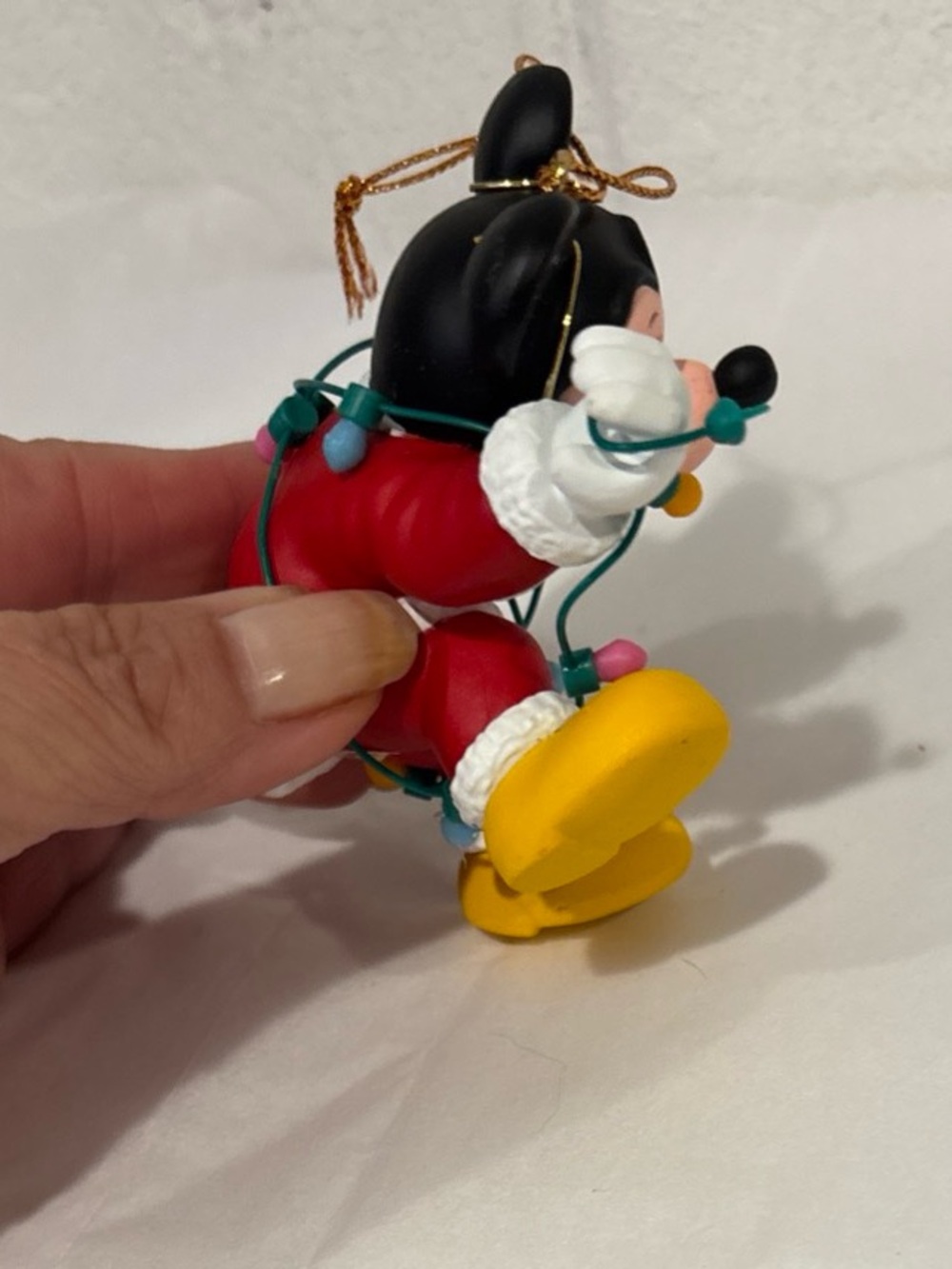 Disney Grolier Christmas Magic Ornament Mickey Mouse Tangled in Lights - Picture 5 of 9